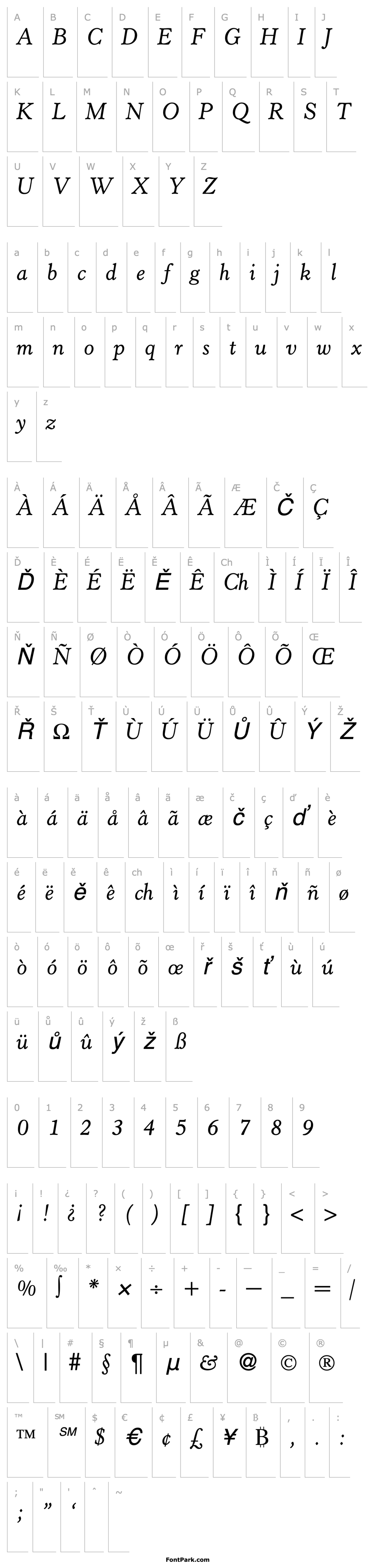 Overview HopperOldStyle-RegularItalic