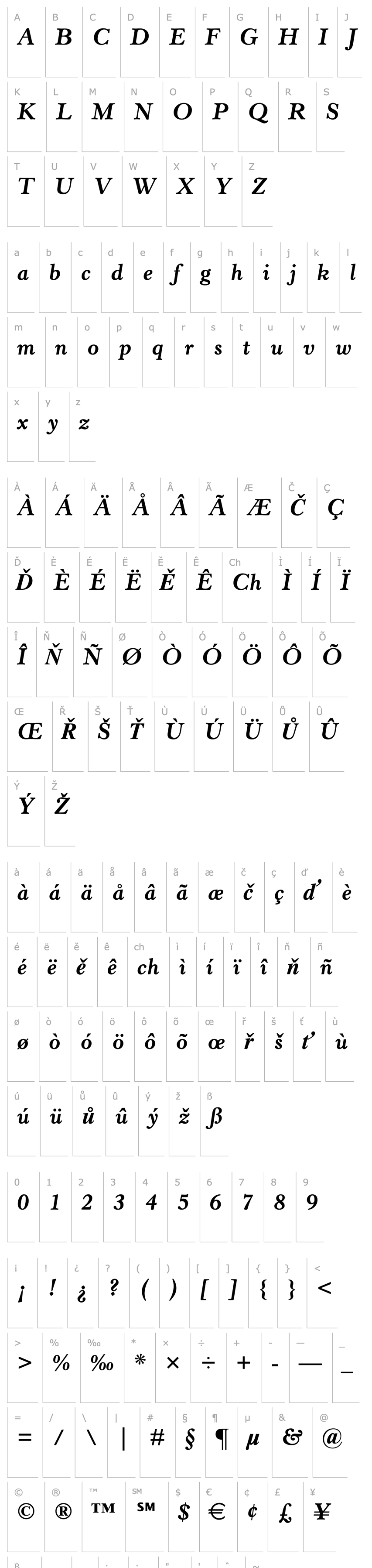 Overview Horley Old Style MT Bold Italic