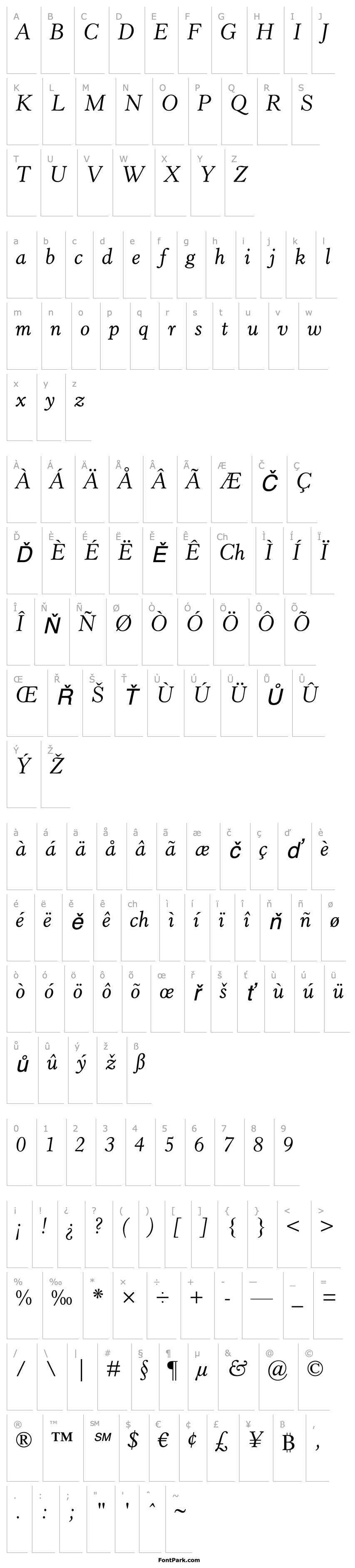 Overview HorleyOldStyleMTStd-Italic