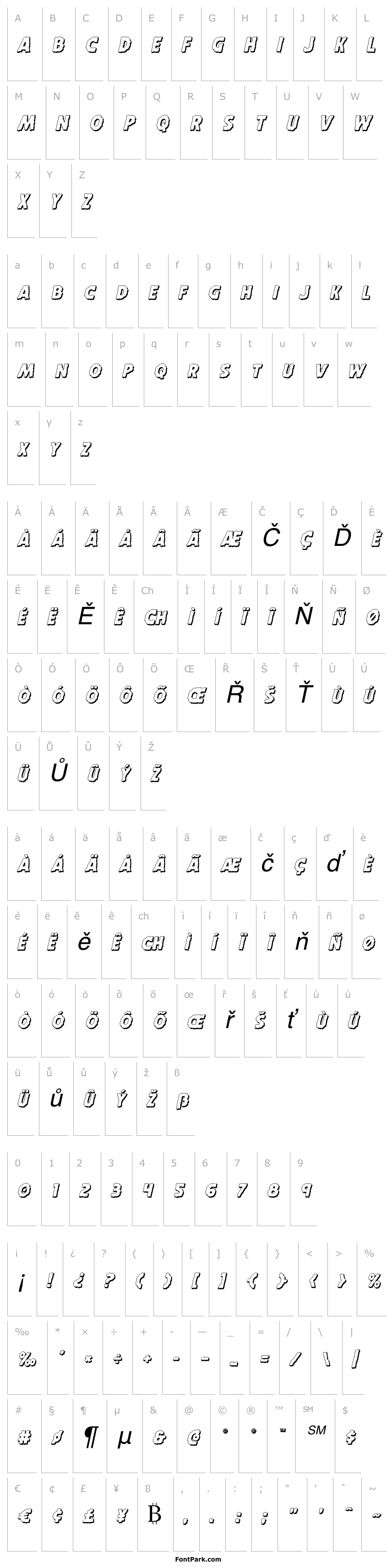 Přehled Horroween 3D Italic