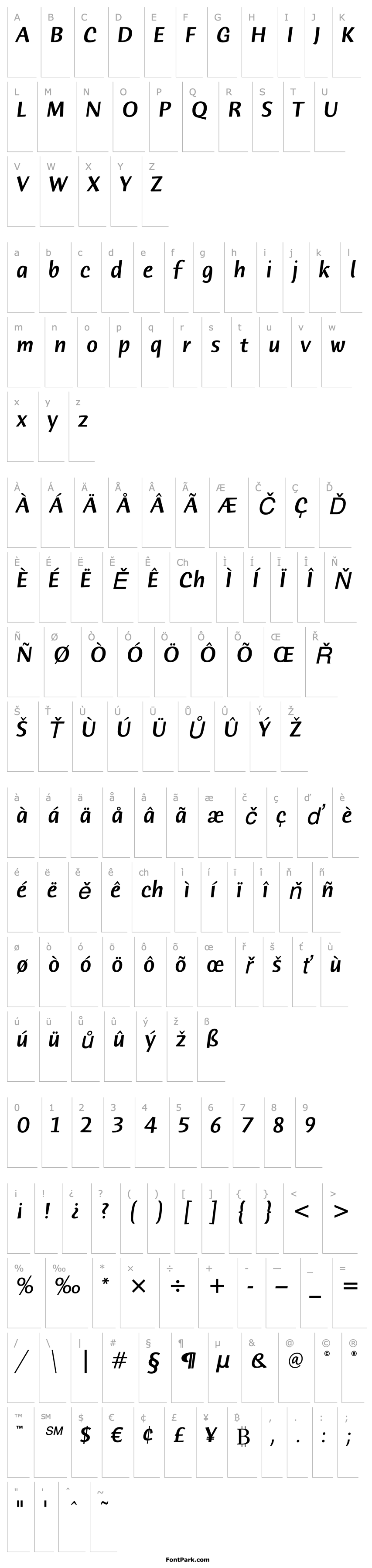 Overview Humana Sans ITC Medium Italic