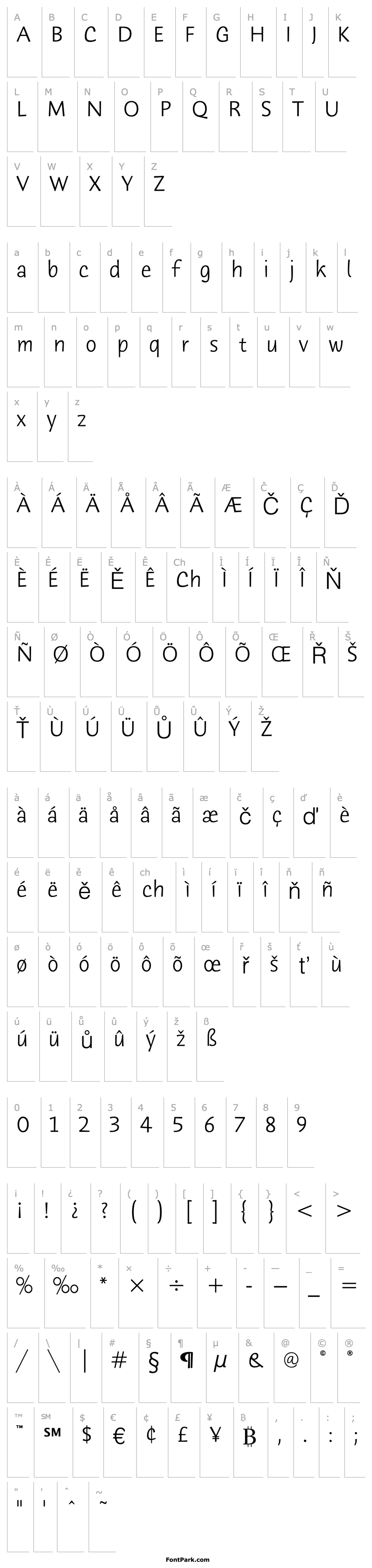 Overview Humana Sans ITC TT Light