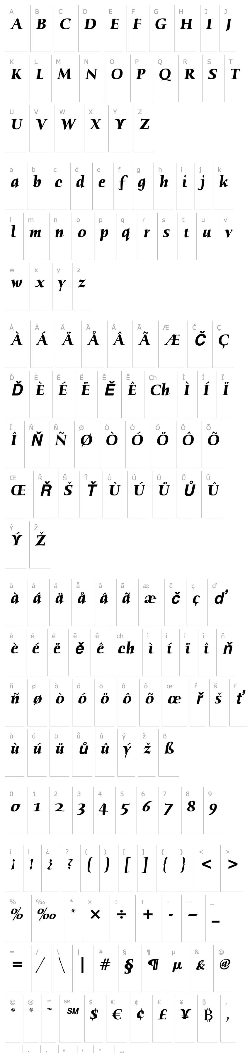 Overview Humana Serif ITC Bold Italic