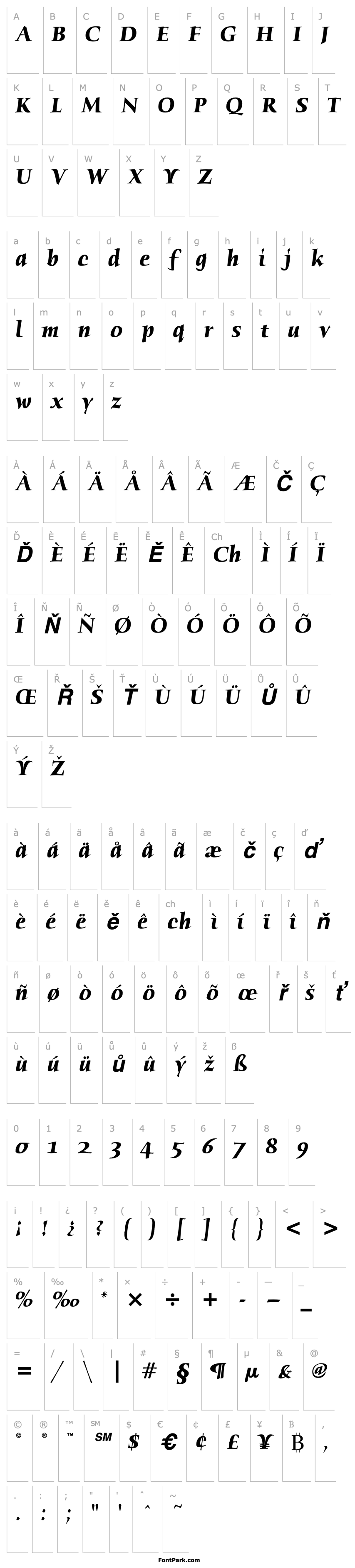 Overview Humana Serif ITC TT BoldItalic