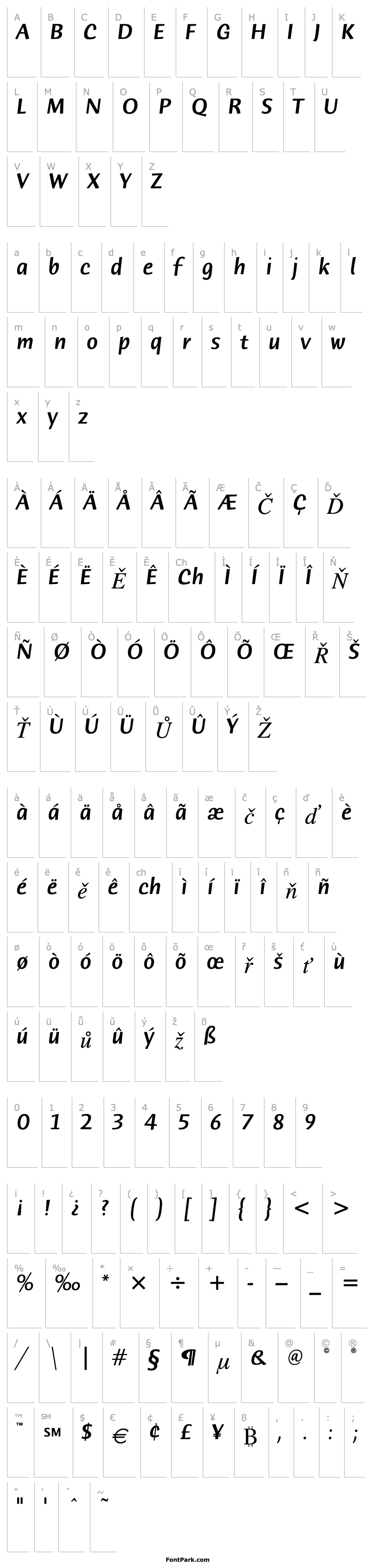 Overview HumanaSansITC-MediumItalic