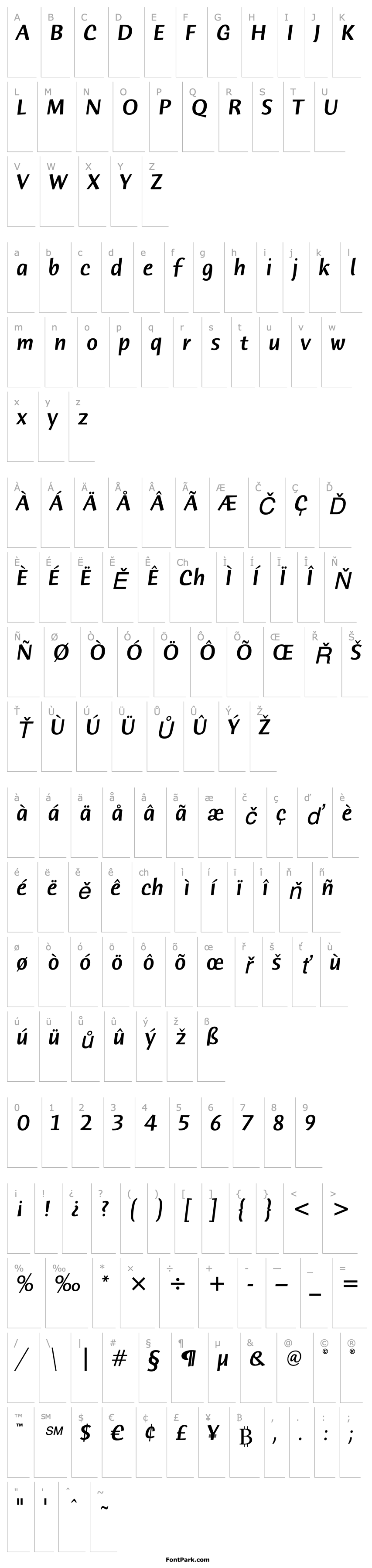 Overview HumanaSansITCStd-MediumItalic