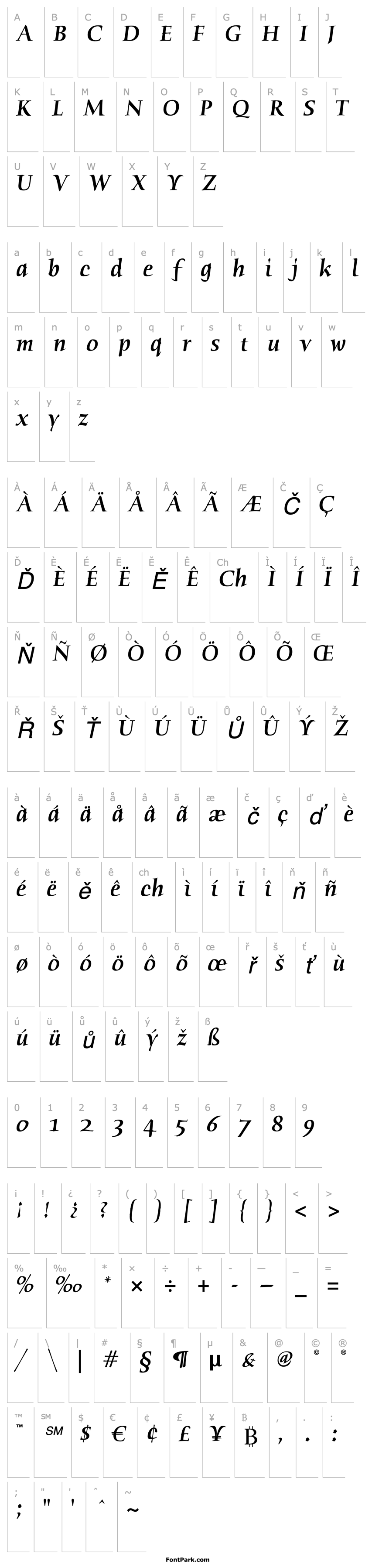 Overview HumanaSerifITCStd-MediumItalic