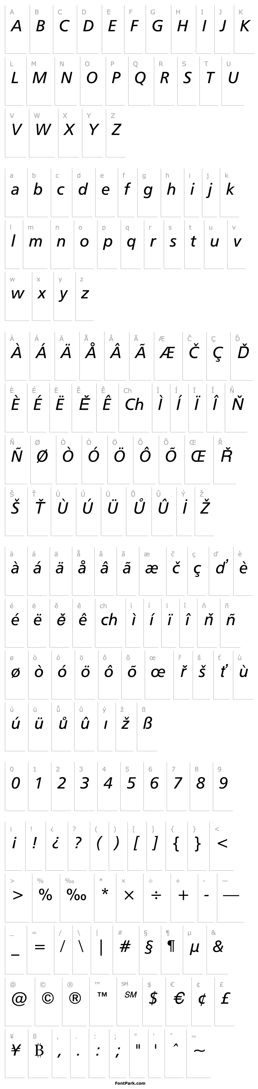 Overview Humanist 777 Italic BT