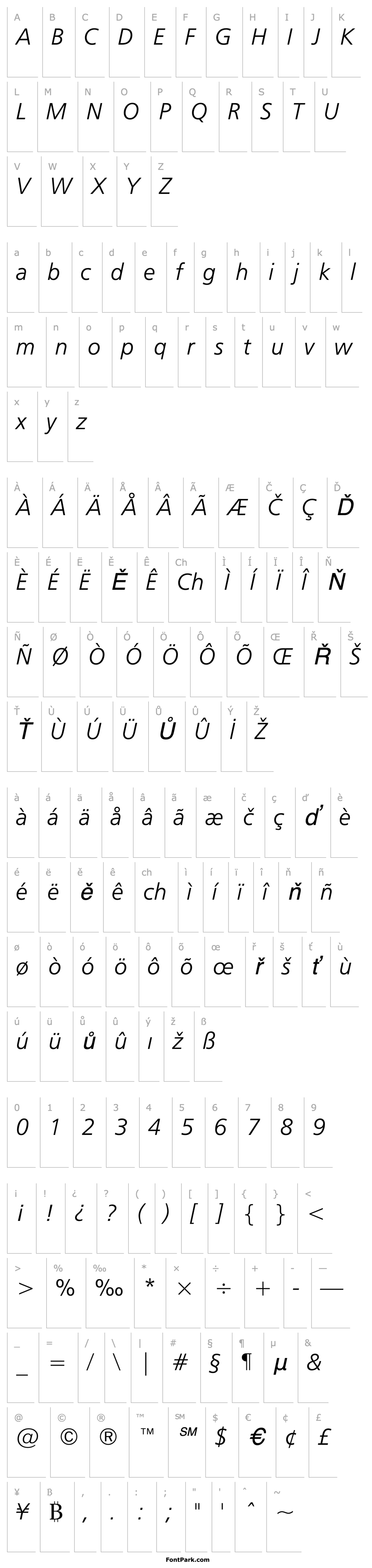 Overview Humanist 777 Light Italic BT