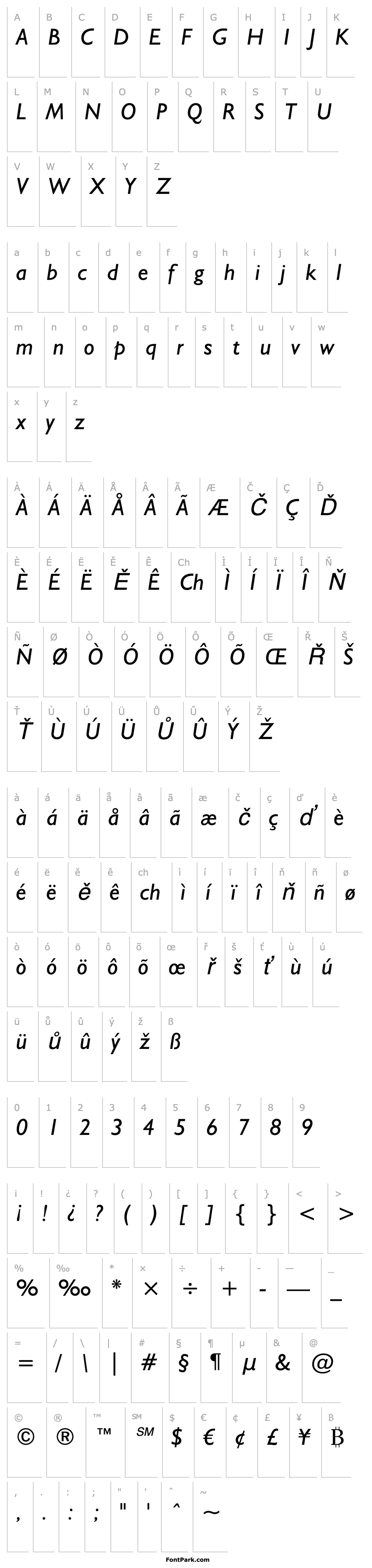 Overview Humanist521BT-Italic