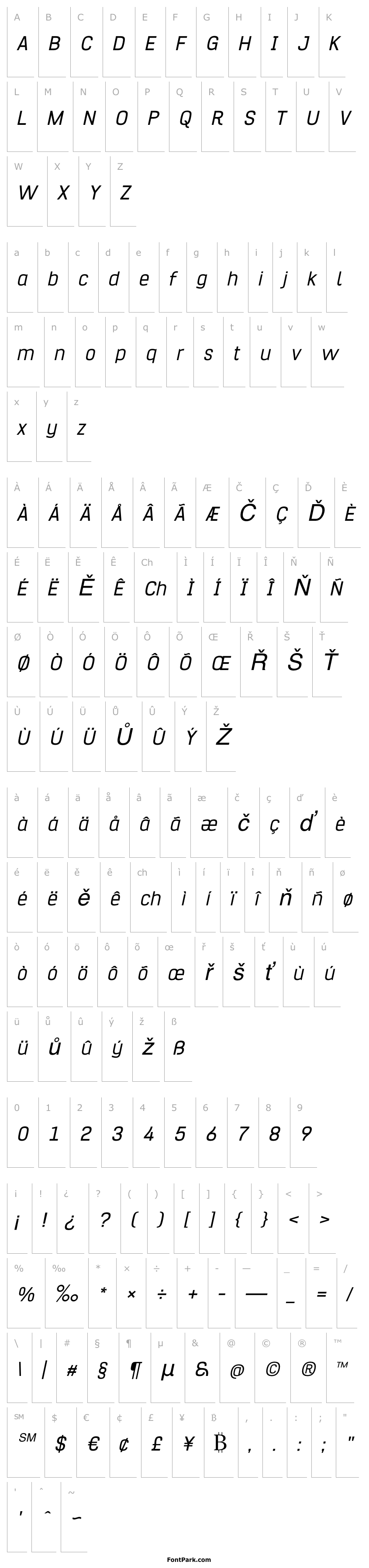Overview Hurufo & Numero Italic Italic