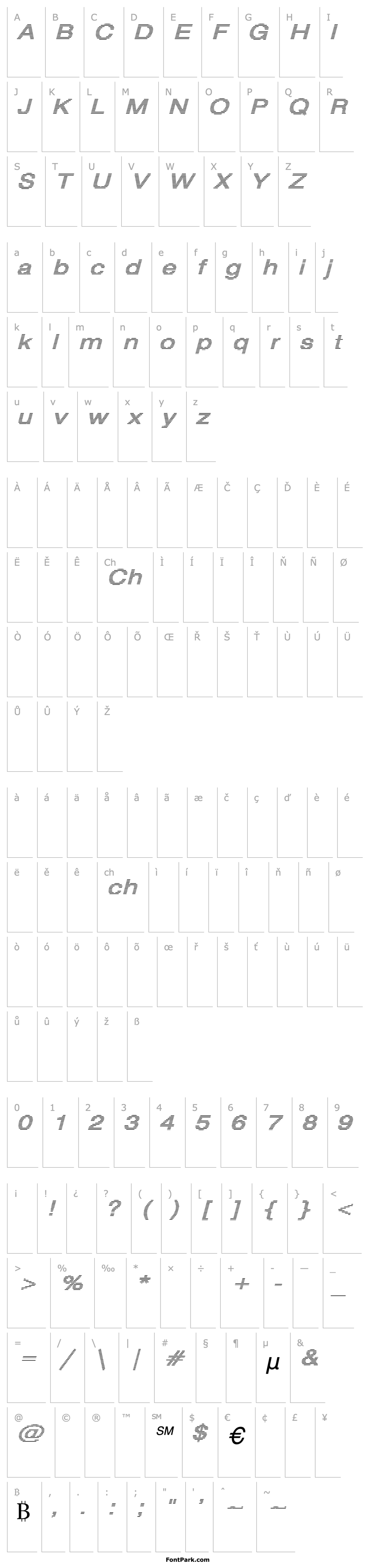 Overview HvStripe-ExtraBold Italic