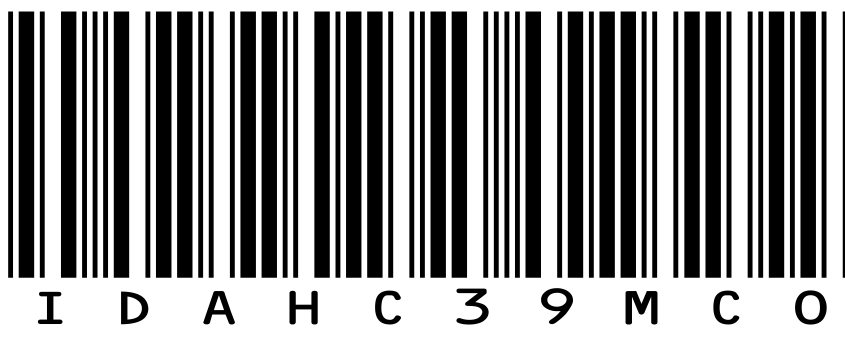 Preview IDAHC39M Code 39 Barcode