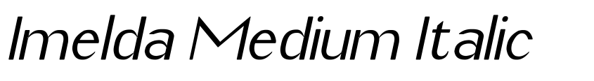 Font Imelda Medium Italic by Unknown