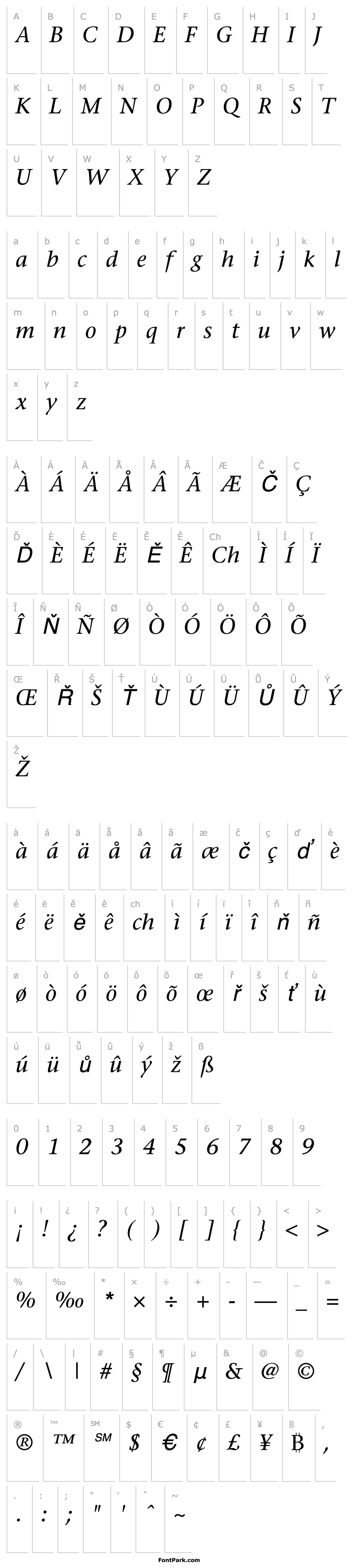 Overview StoneSerif-Italic