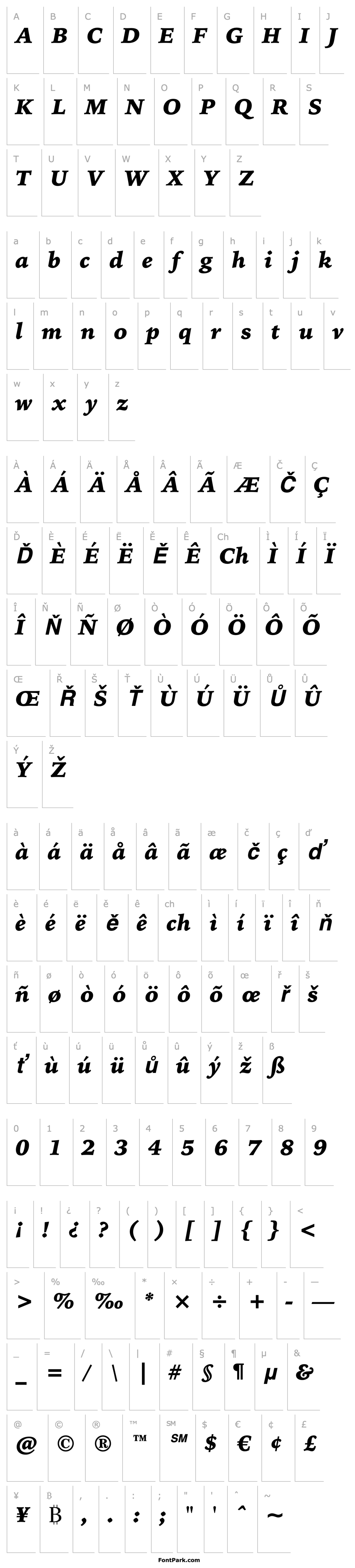 Přehled IowanOldStyleBT-BlackItalic