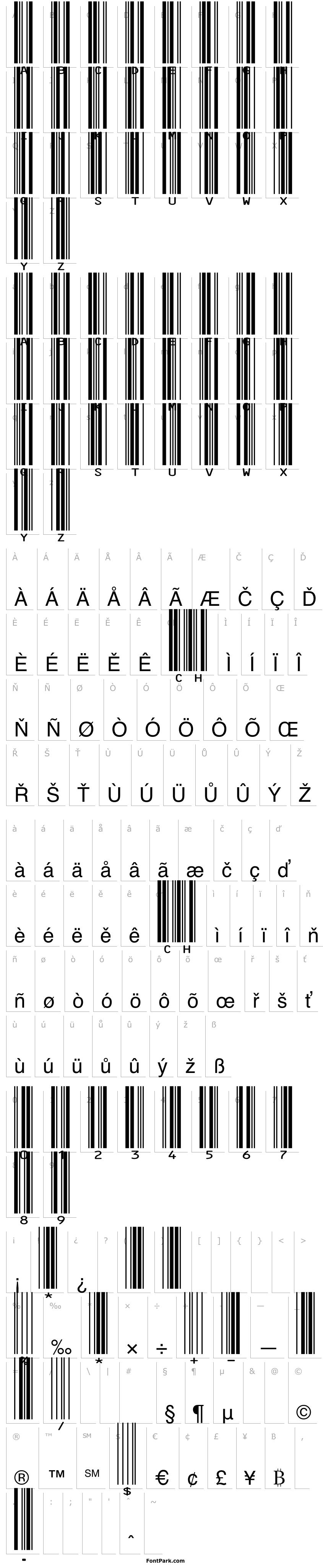 Přehled IDAHC39M Code 39 Barcode