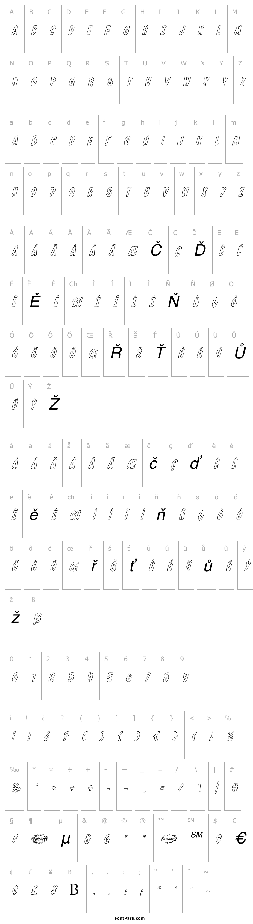 Přehled In-House Edition Outline Italic