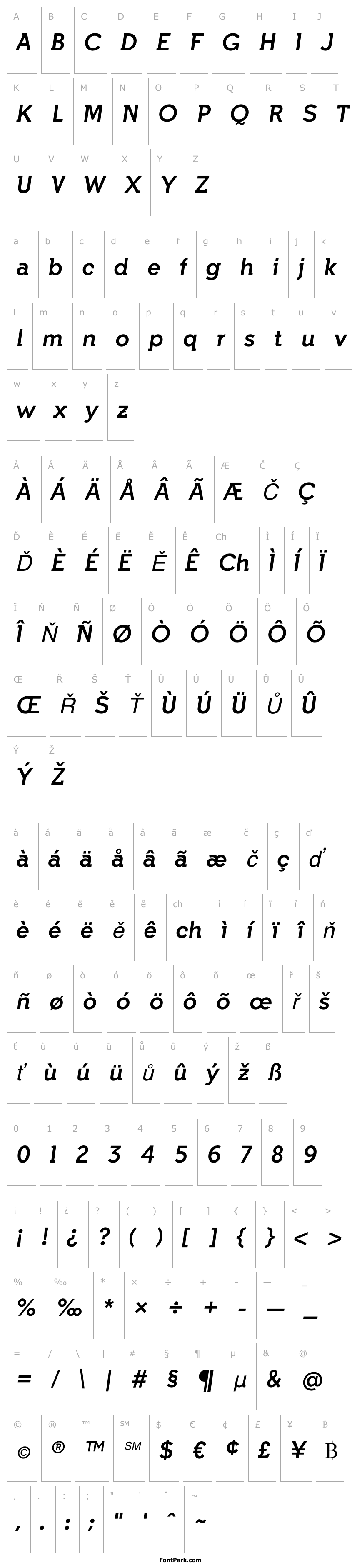 Overview IndultaSemiSerif-Italic