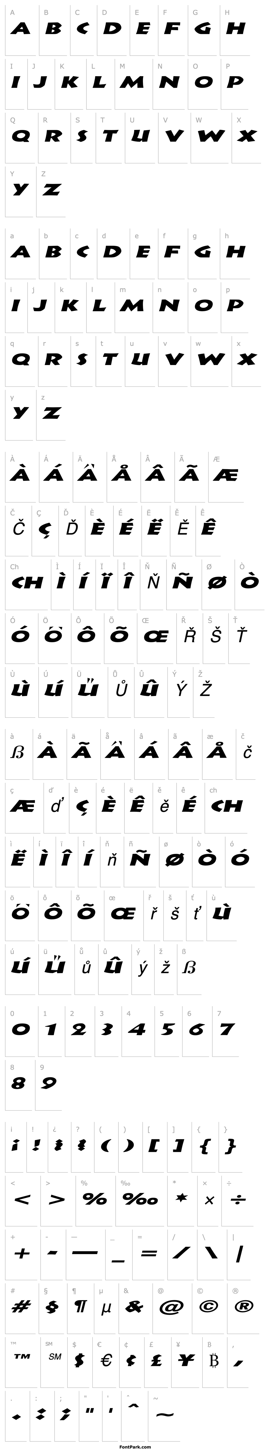 Přehled Indy Extended Italic