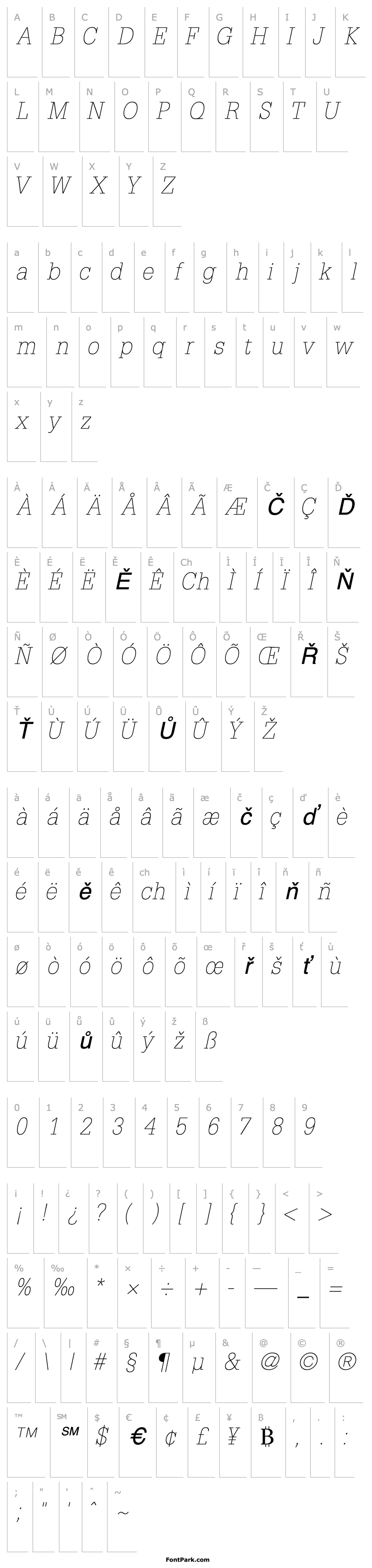 Přehled InstallationLightSSK Italic