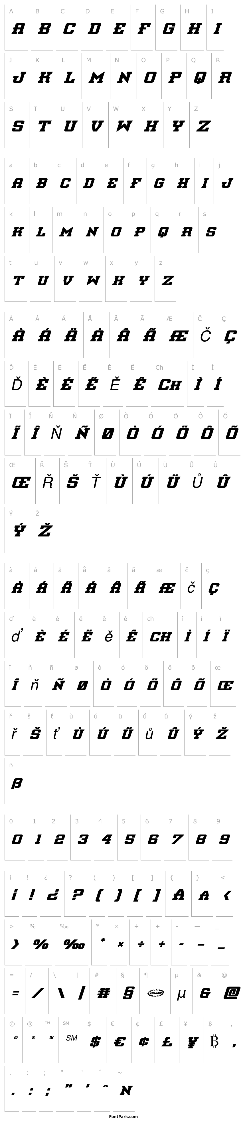 Přehled Interceptor Bold Italic