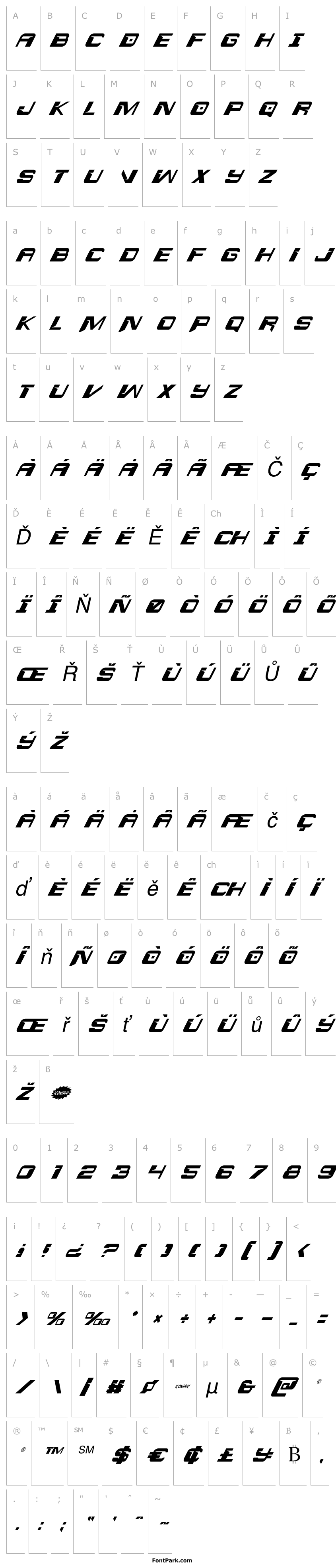 Přehled Interdiction Condensed Italic