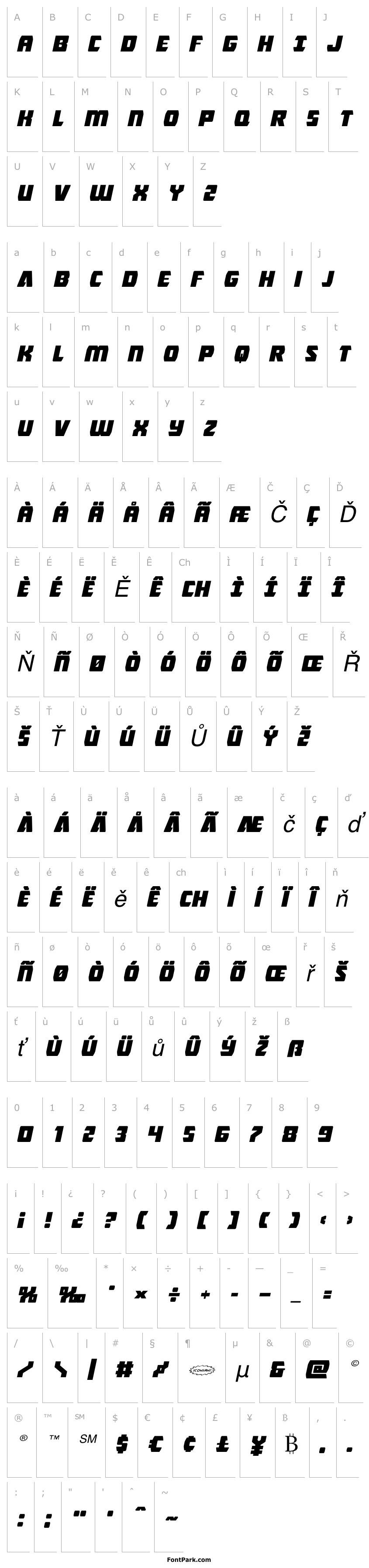 Přehled Intergalactic Expanded Italic