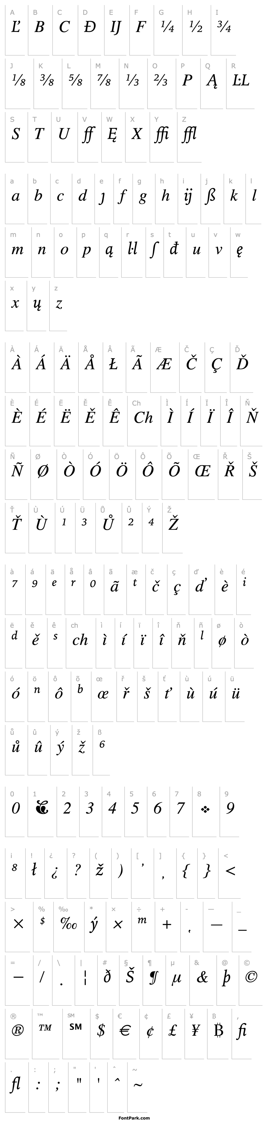 Overview IowanOldSt Ext BT Italic Extension