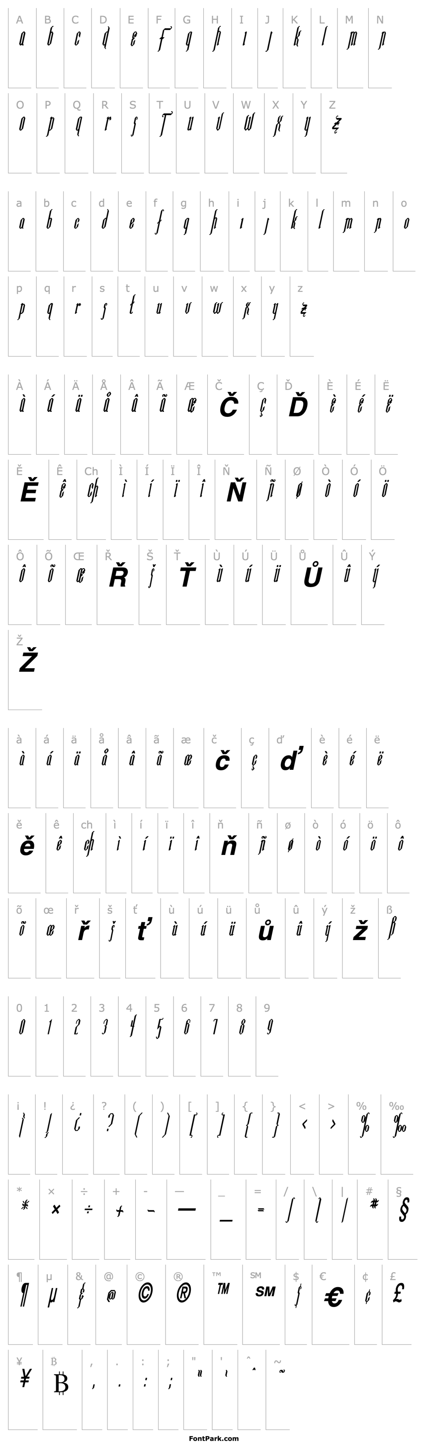 Overview Ipswich-Condensed Bold Italic