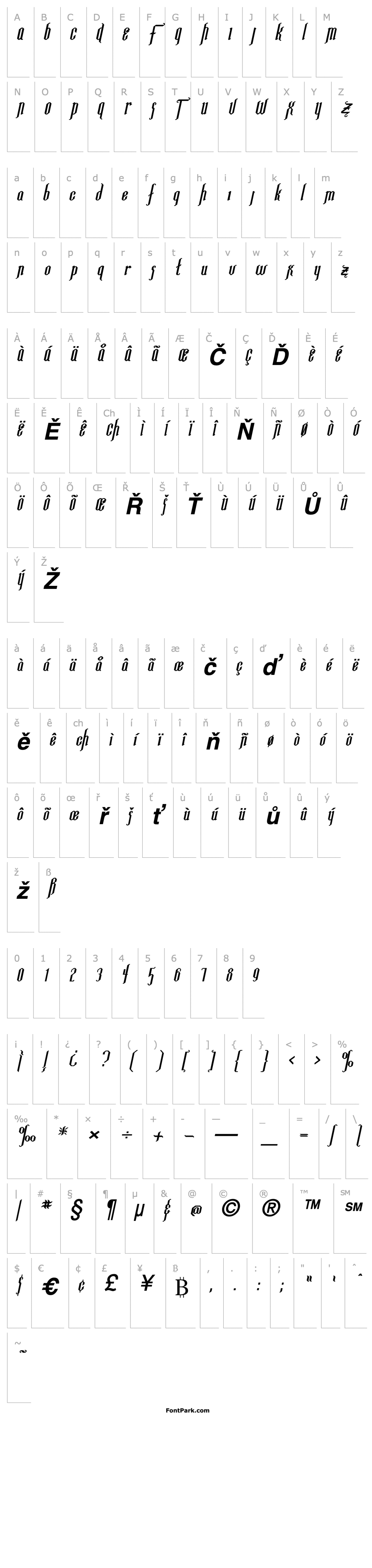 Přehled Ipswich-Extended Bold Italic