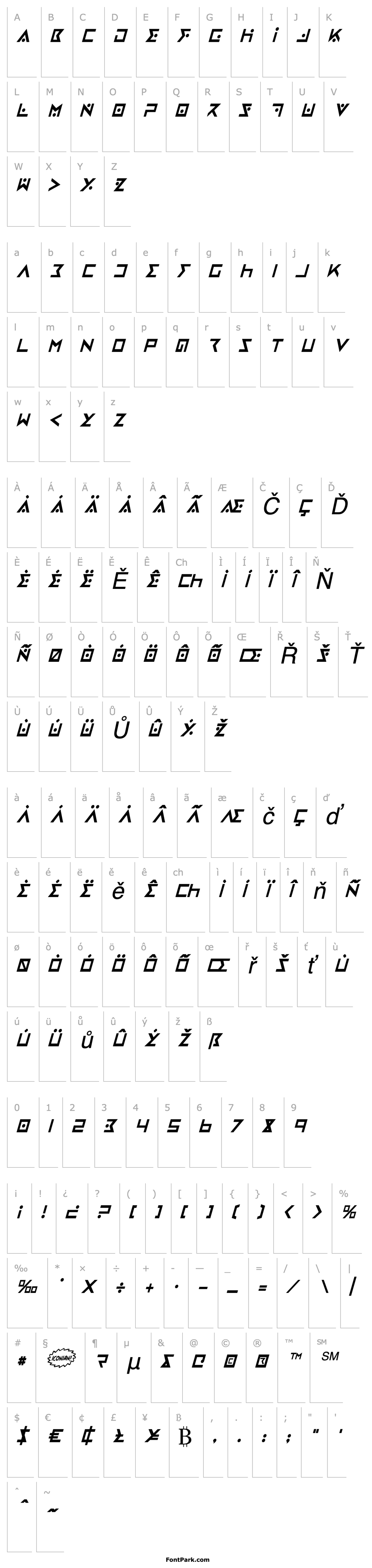 Overview Iron Cobra Condensed Italic