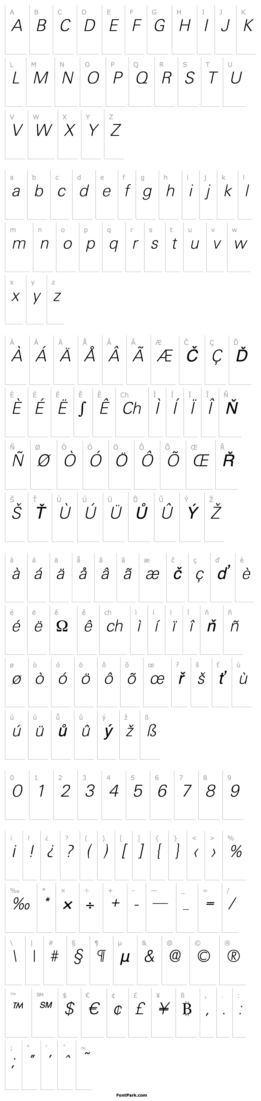 Přehled IrvinBecker-ExtraLight Italic