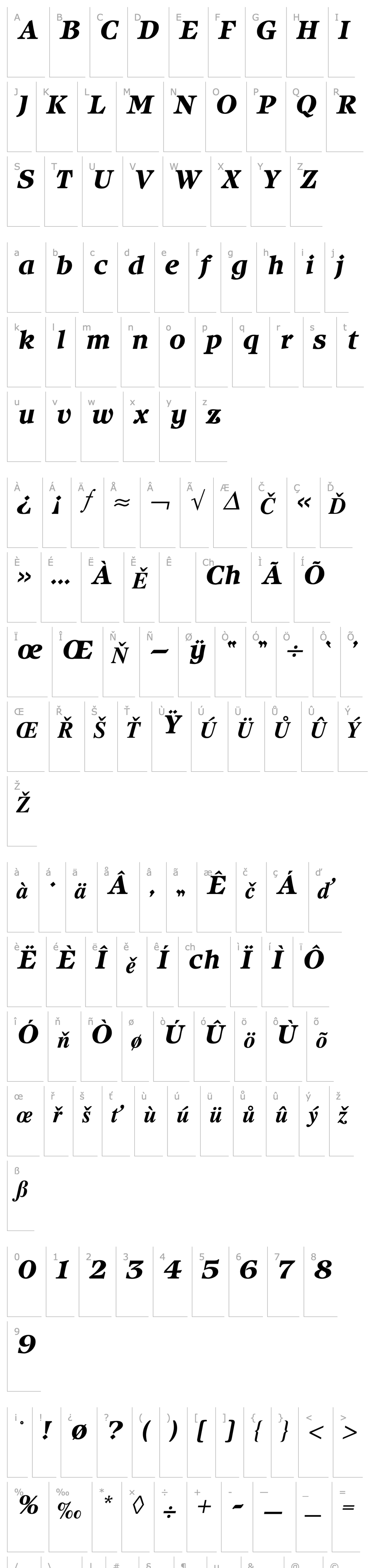 Přehled Isbell-Bold Italic