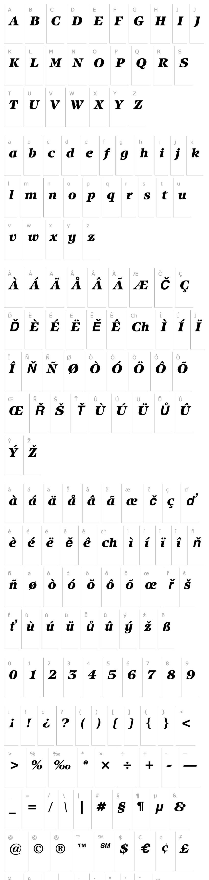 Přehled IsbellITCbyBT-HeavyItalic