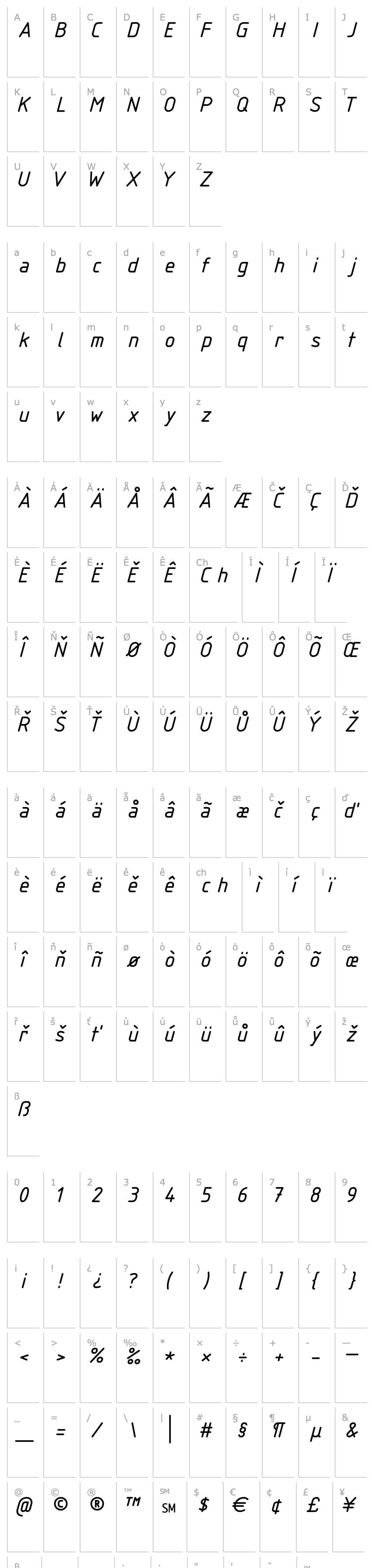 Overview ISOCTEUR Italic