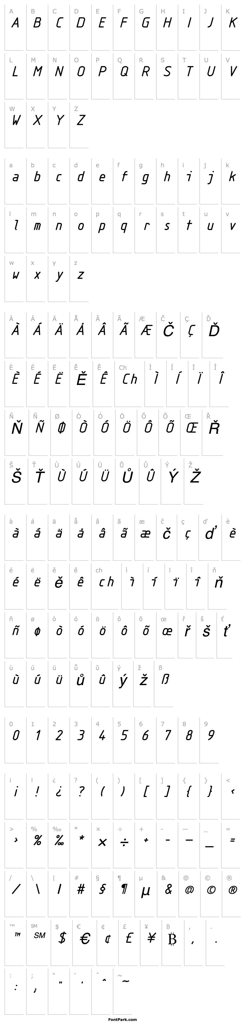 Overview Isonorm3098-ItalicMonospaced