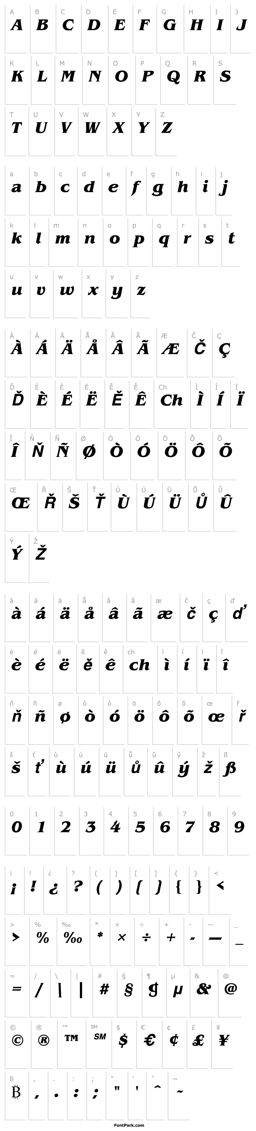 Přehled ITC Benguiat Bold Italic