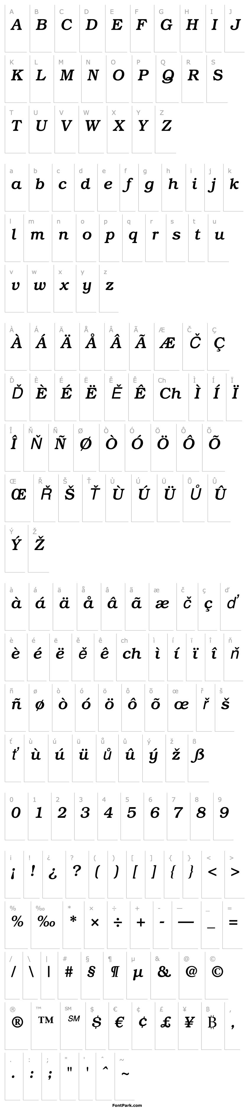 Overview ITC Bookman LT Medium Italic