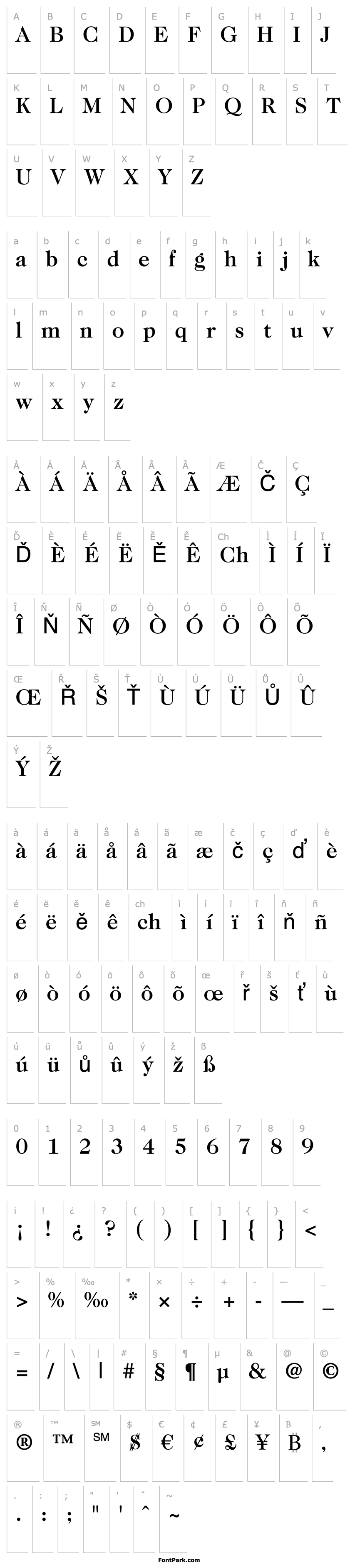 Přehled ITC Caslon 224 LT Medium