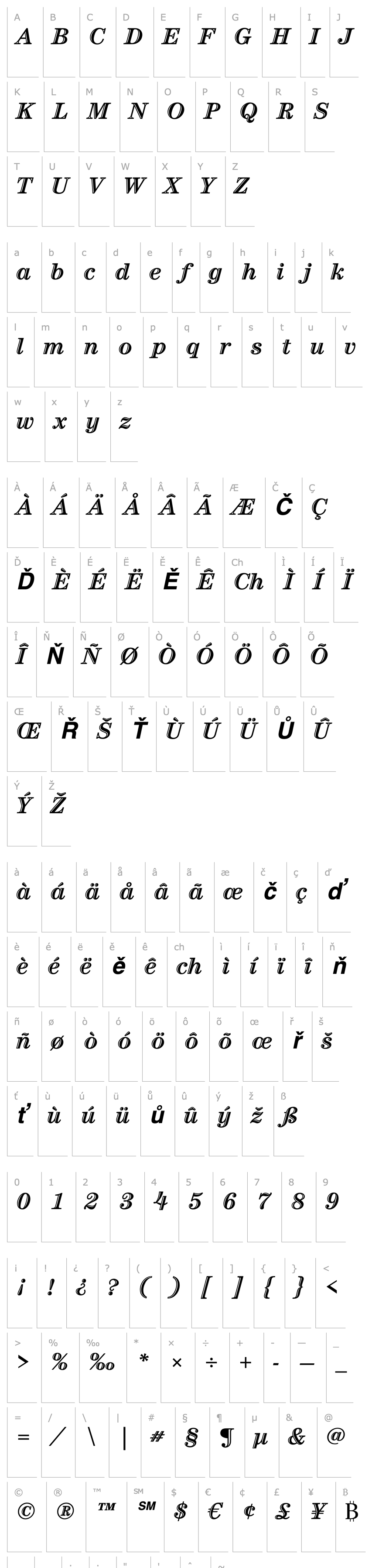 Overview ITC Century LT Handtooled Bold Italic