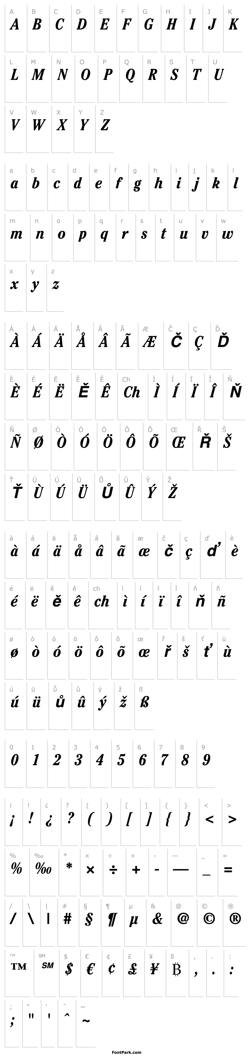 Overview ITC Cheltenham LT Bold Condensed Italic