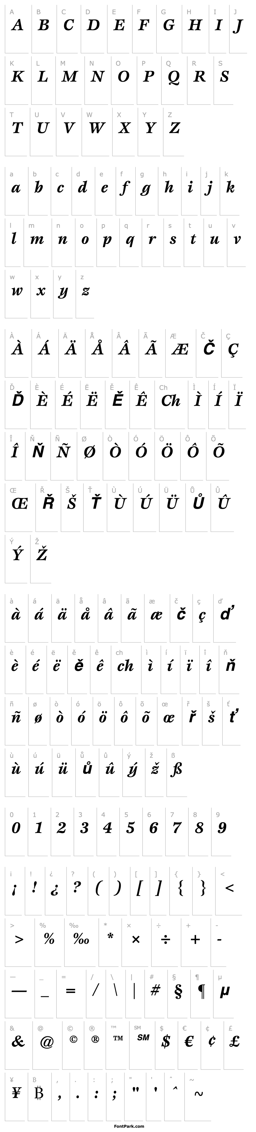 Overview ITC Esprit LT Bold Italic