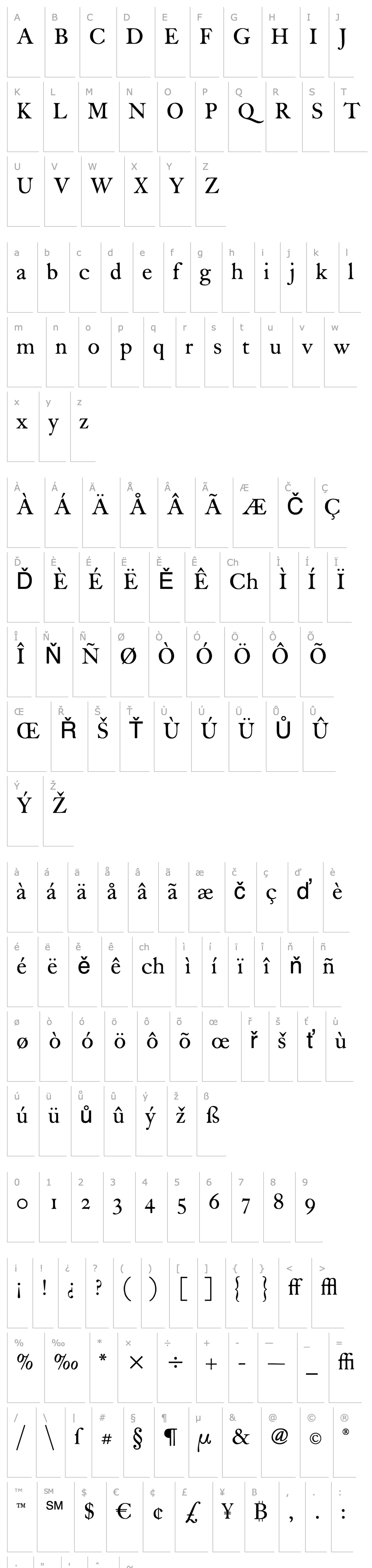 Přehled ITC Founders Caslon 30 Roman