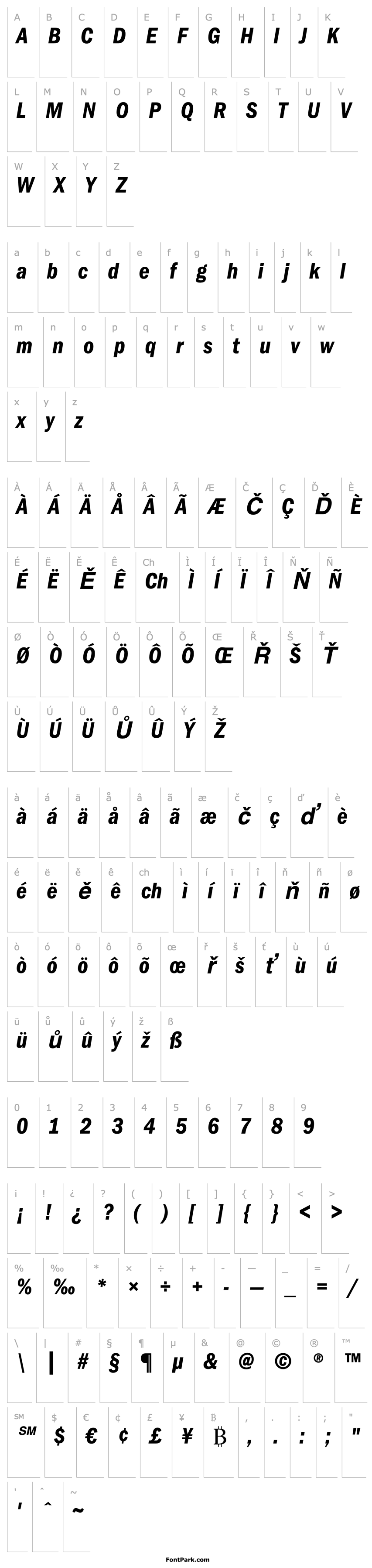 Overview ITC Franklin Gothic LT Demi Condensed Italic