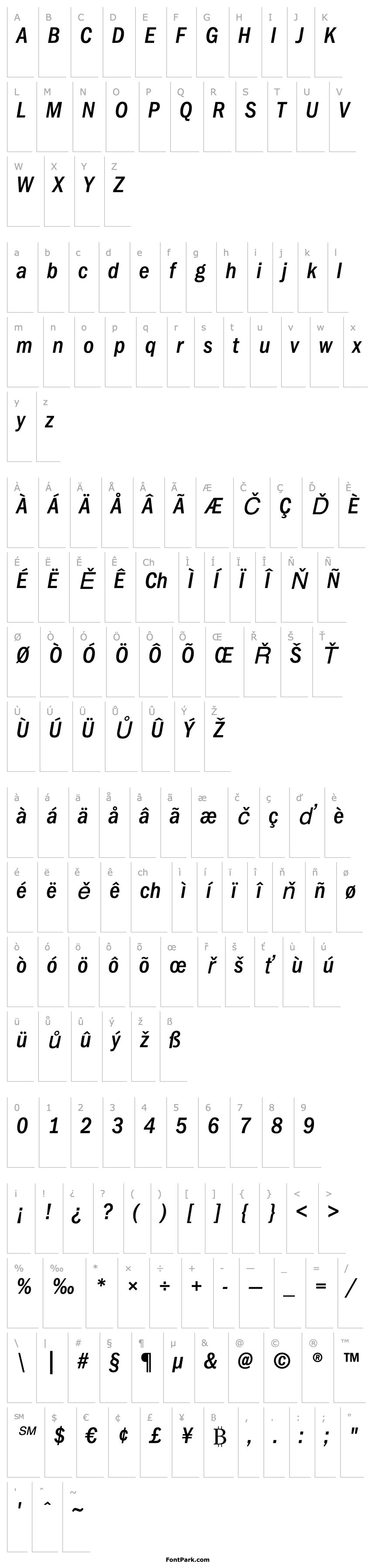 Overview ITC Franklin Gothic LT Medium Condensed Italic