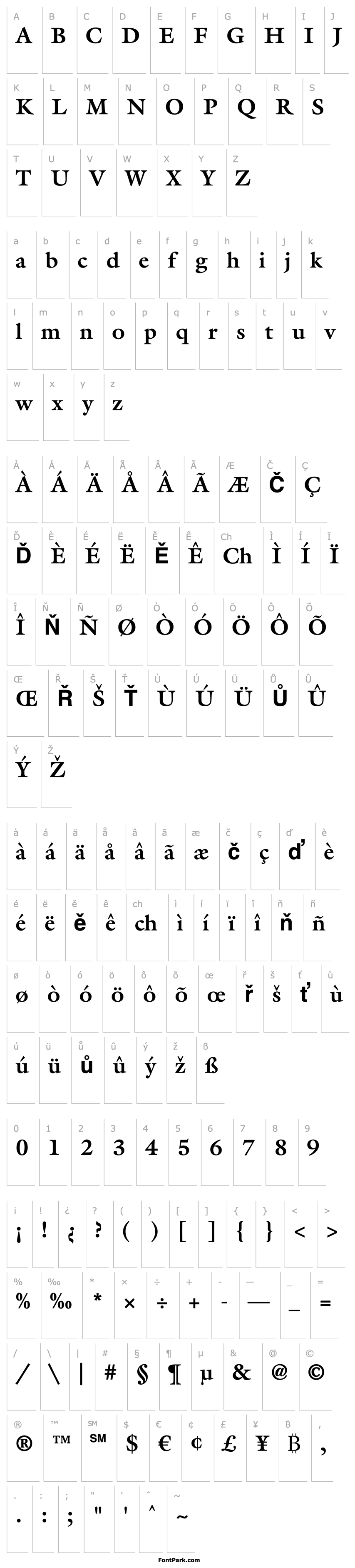 Přehled ITC Galliard LT Bold