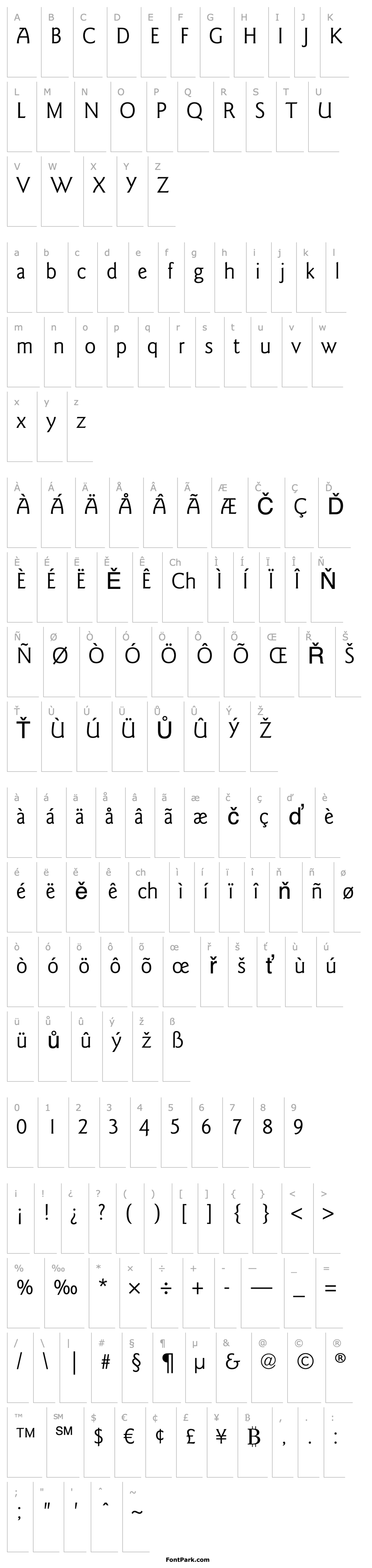 Přehled ITC Goudy Sans LT Book