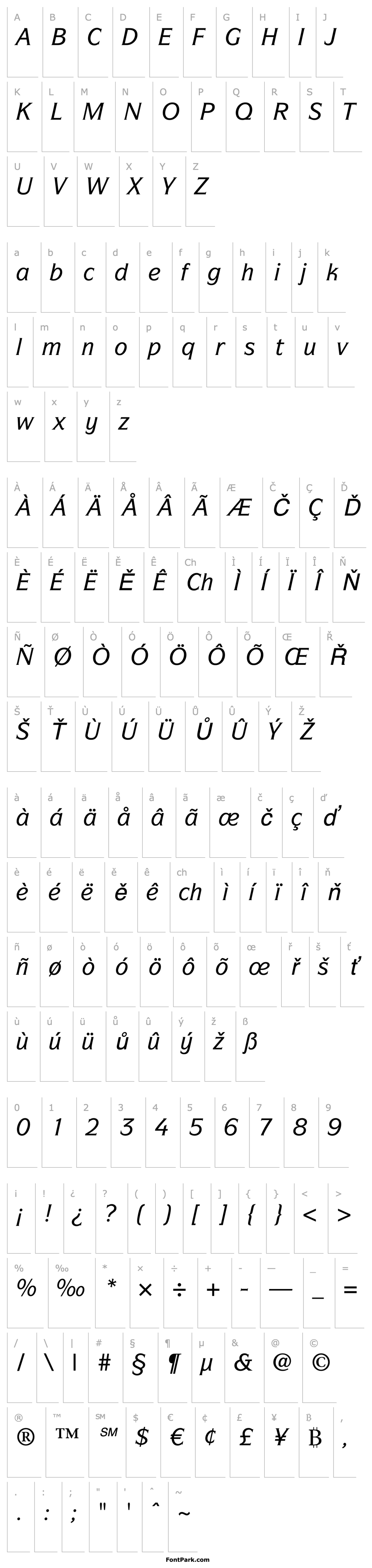 Overview ITC Symbol LT Medium Italic