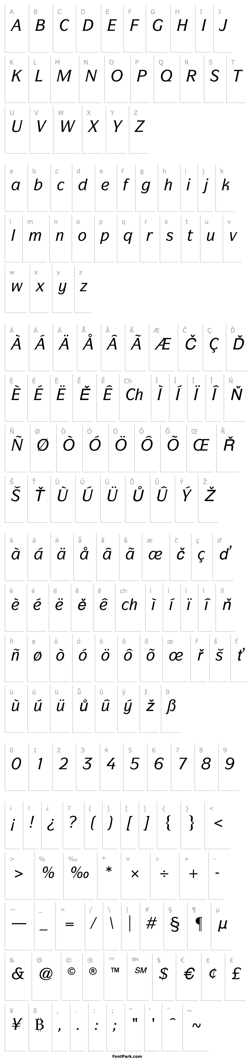 Overview ITC Symbol Medium Italic